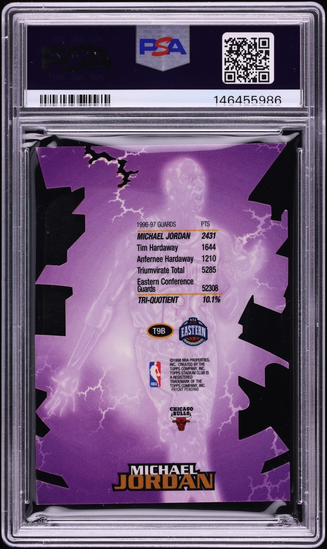 1997 Stadium Club Triumvirate Luminous Die-Cut Michael Jordan #T9B PSA 9 MINT