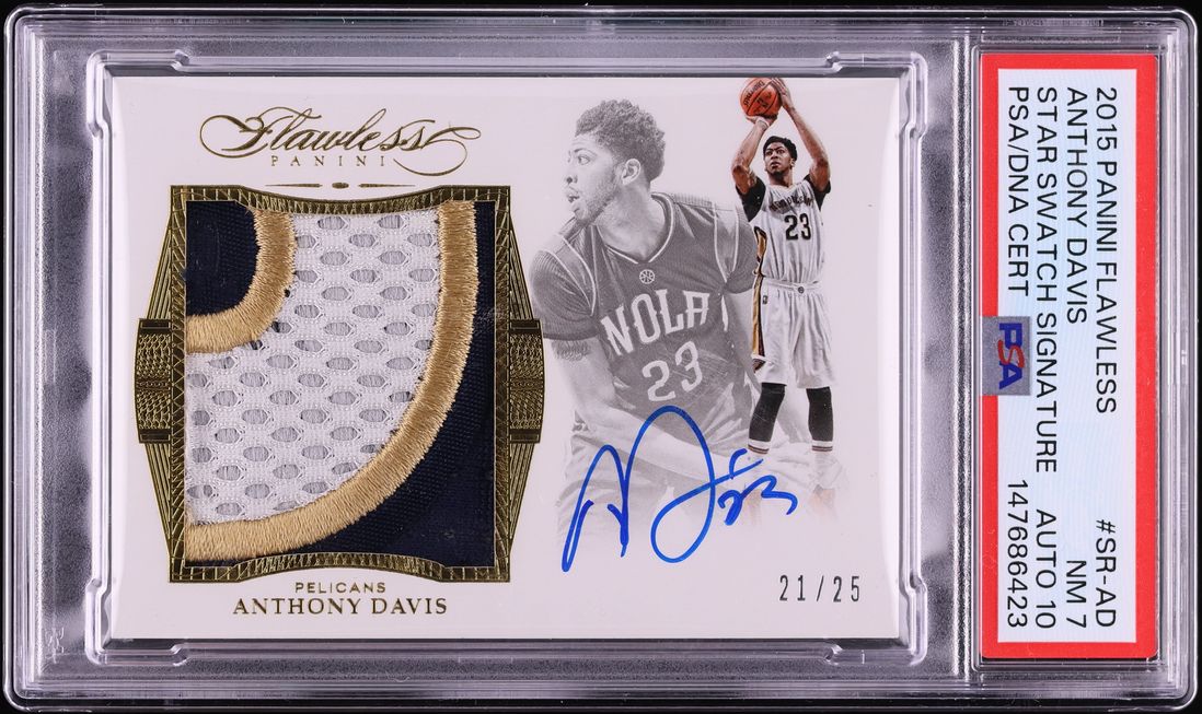 2015 Panini Flawless Star Swatch Anthony Davis PATCH AUTO DNA 10 /25 #SR-AD PSA 7 NRMT