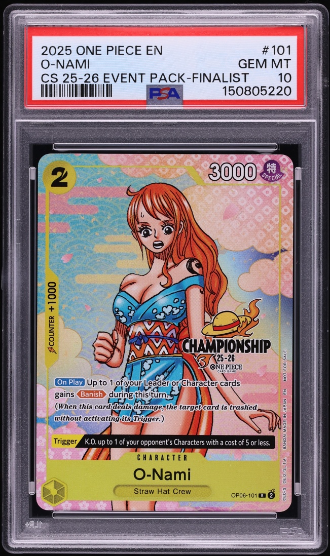 2025 One Piece Championship Event Pack Finalist O-Nami #OP06-101 PSA 10 GEM MINT