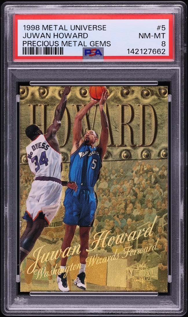 1998 Metal Universe Precious Metal Gems PMG Juwan Howard /50 #5 PSA 8 NM-MT