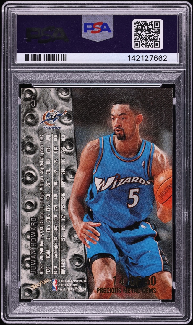1998 Metal Universe Precious Metal Gems PMG Juwan Howard /50 #5 PSA 8 NM-MT