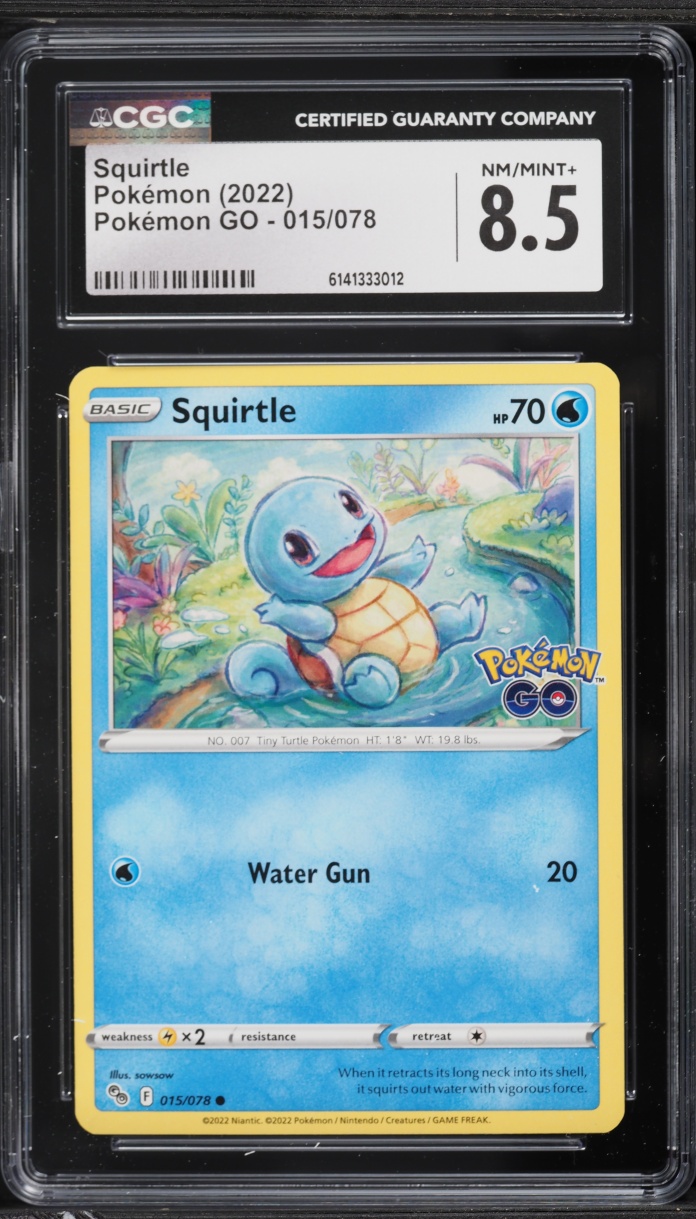 2022 Pokemon Sword & Shield GO Squirtle #15 CGC 8.5 NM-MT+