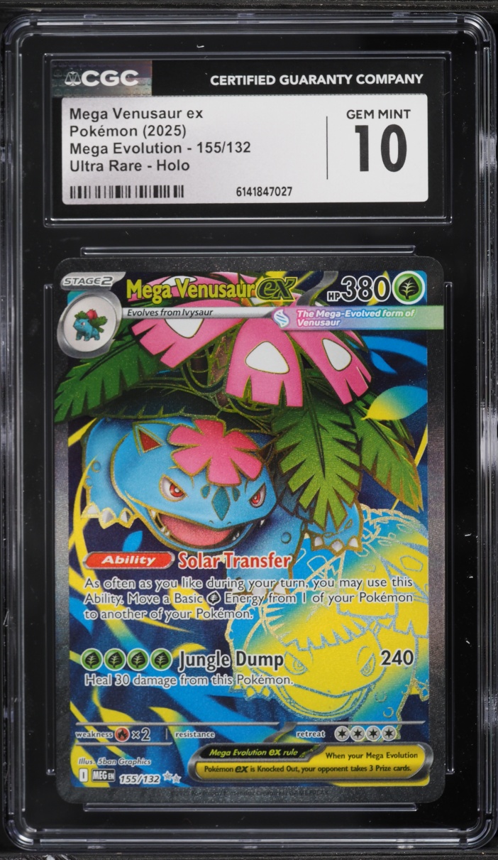 2025 Pokemon Mega Evolution Full Art Mega Venusaur ex #155 CGC 10 GEM MINT