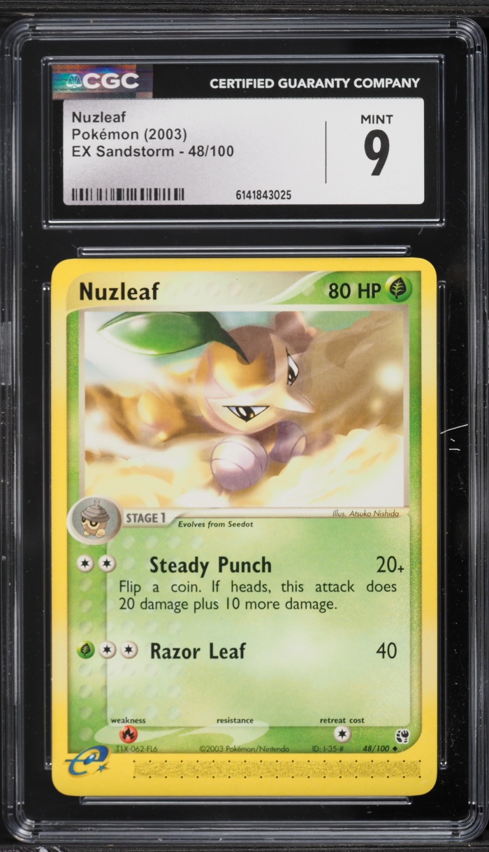 2003 Pokemon EX Sandstorm Nuzleaf #48 CGC 9 MINT
