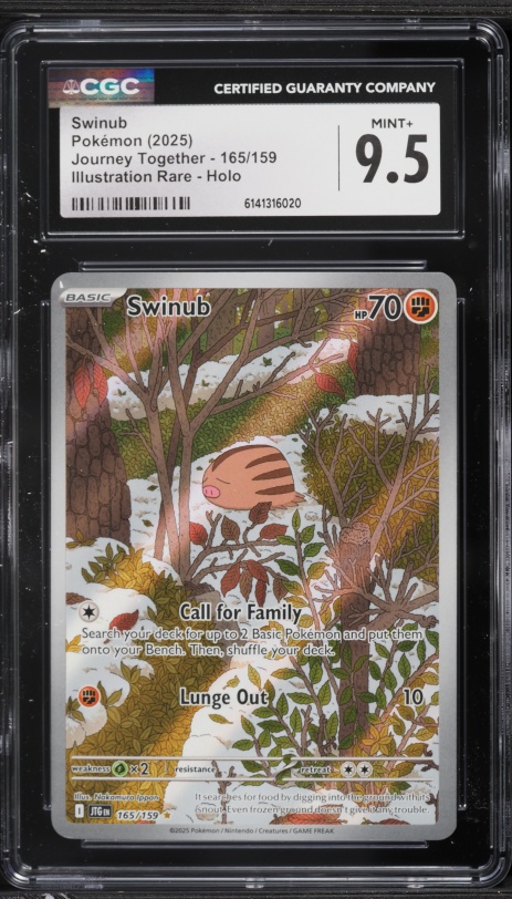 2025 Pokemon Scarlet & Violet Journey Together IR Swinub #165 CGC 9.5 MINT+