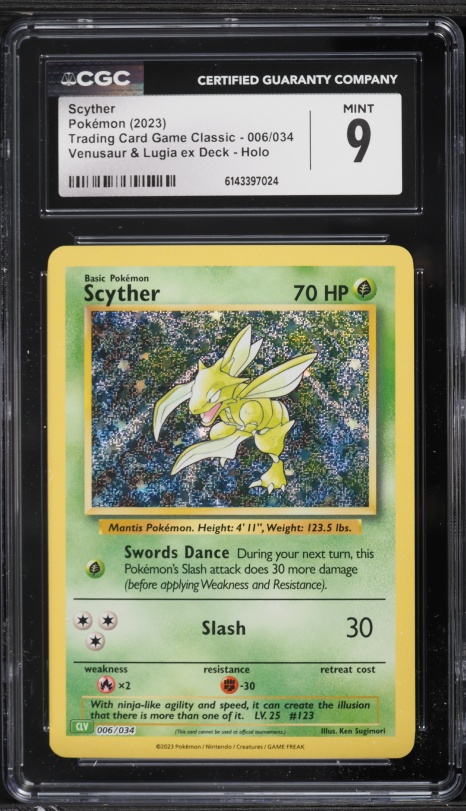 first edition scyther pokemon card Scyther 17/130 Base Set 2 Holo Rare Pokemon Card Mint Lightly Played