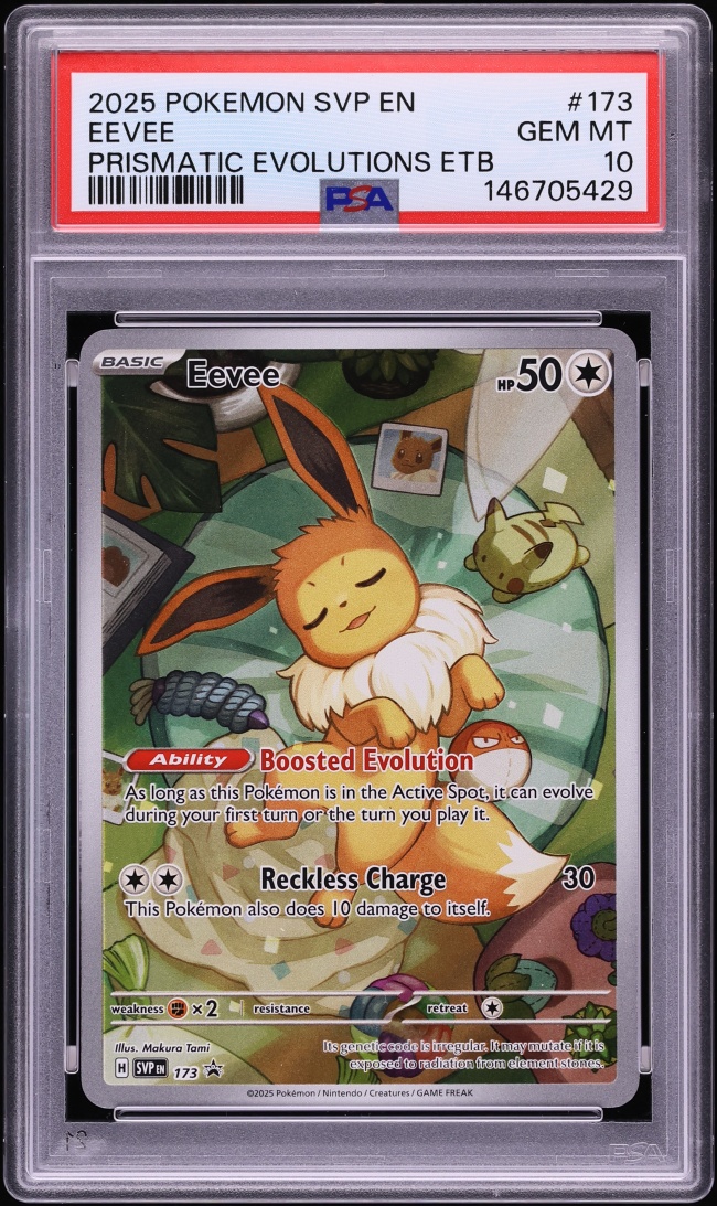 2025 Pokemon Scarlet & Violet Promo Prismatic Evolutions ETB Full Art Eevee #173 PSA 10 GEM