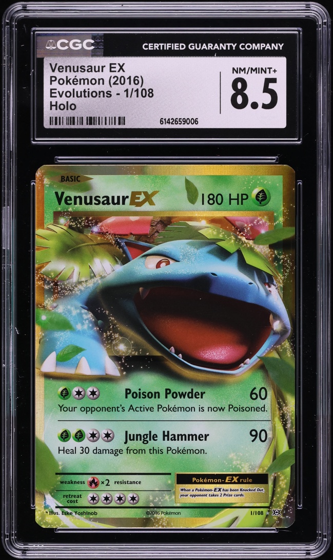 2016 Pokemon XY Evolutions Holo Venusaur EX #1 CGC 8.5 NM-MT+