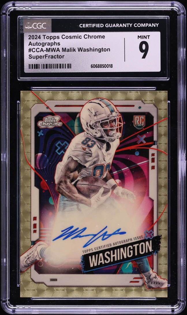 2024 Topps Chrome Cosmic Superfractor Malik Washington ROOKIE AUTO 1/1 #CCA-MWA CGC 9 MINT