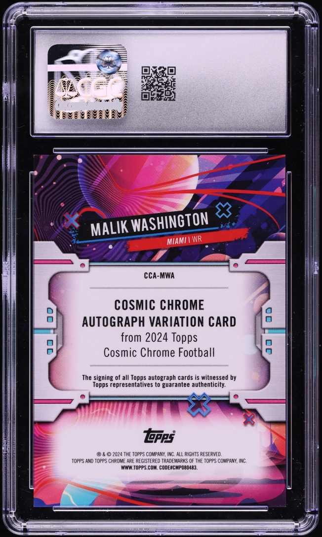 2024 Topps Chrome Cosmic Superfractor Malik Washington ROOKIE AUTO 1/1 #CCA-MWA CGC 9 MINT