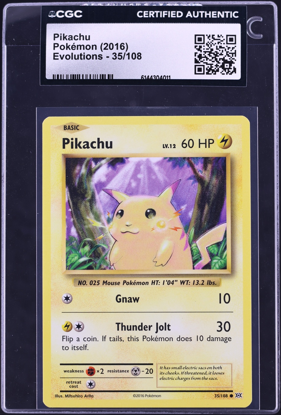 2016 Pokemon XY Evolutions Pikachu #35 CGC AUTH