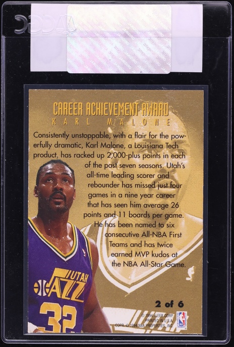 1994 Fleer Career Achievement Awards Karl Malone #2 CGC AUTH