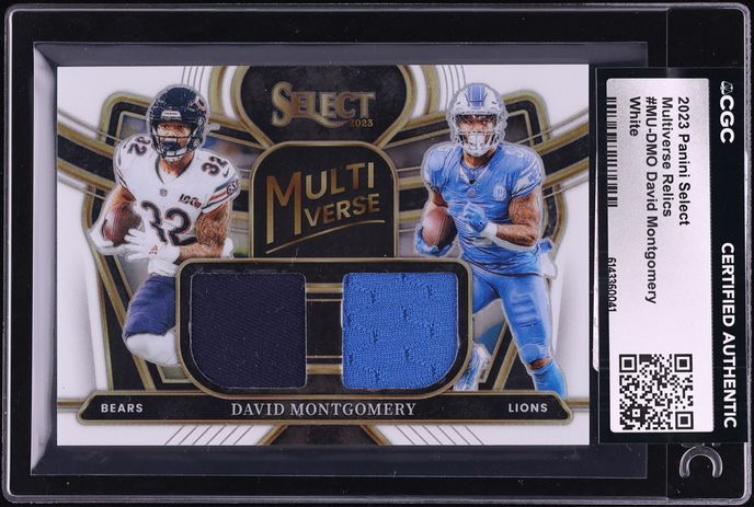 2023 Select Multiverse White Prizm David Montgomery PATCH /75 #MU-DMO CGC AUTH