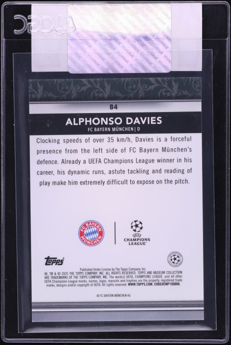 2024 Topps Museum Collection UEFA Club Competitions Alphonso Davies #84 CGC AUTH