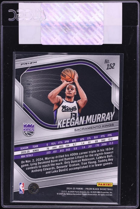 2024 Panini Prizm Black Red Keegan Murray /299 #152 CGC AUTH