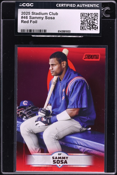 2025 Stadium Club Red Foil Sammy Sosa #46 CGC AUTH