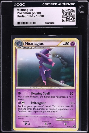 2010 Pokemon HeartGold & SoulSilver Undaunted Mismagius #19 CGC AUTH