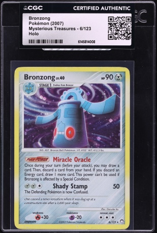 2007 Pokemon Diamond & Pearl Mysterious Treasures Holo Bronzong #6 CGC AUTH