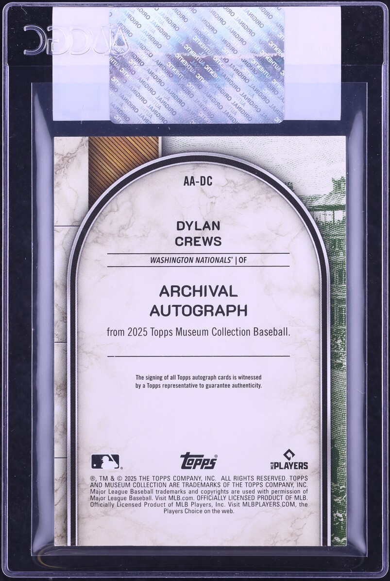 2025 Topps Museum Collection Archival Pink Sapphire Dylan Crews ROOKIE AUTO /99 #AA-DC CGC AUTH
