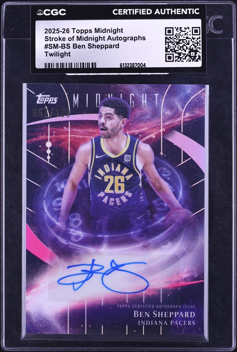 2025 Topps Stroke Of Midnight Twilight Ben Sheppard AUTO /199 #SM-BS CGC AUTH