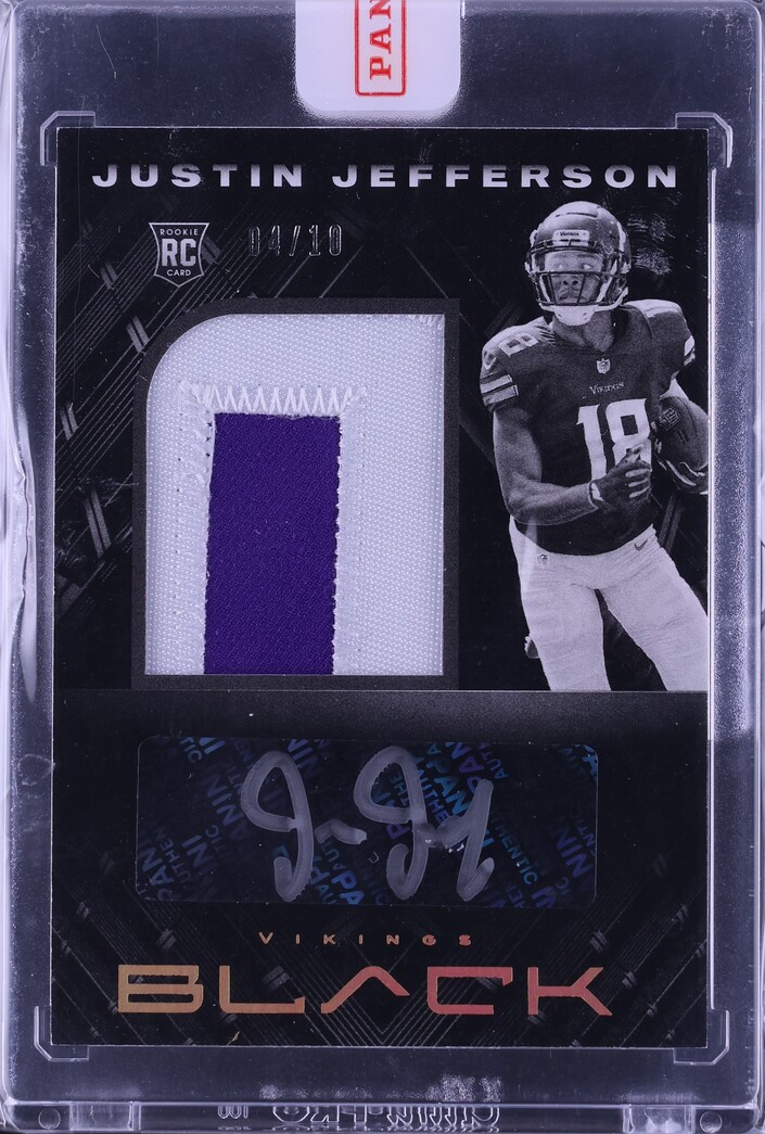 2020 Panini Black Gold Justin Jefferson ROOKIE PATCH AUTO /10 #218 MBA AUTH