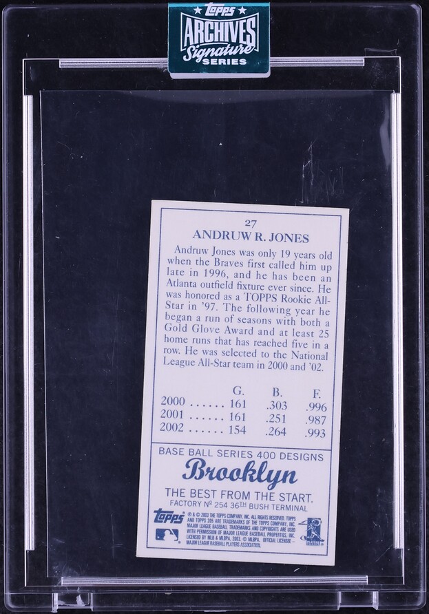 2022 Topps Archives Signature Series Retired Mini Andruw Jones AUTO 1/1 #27