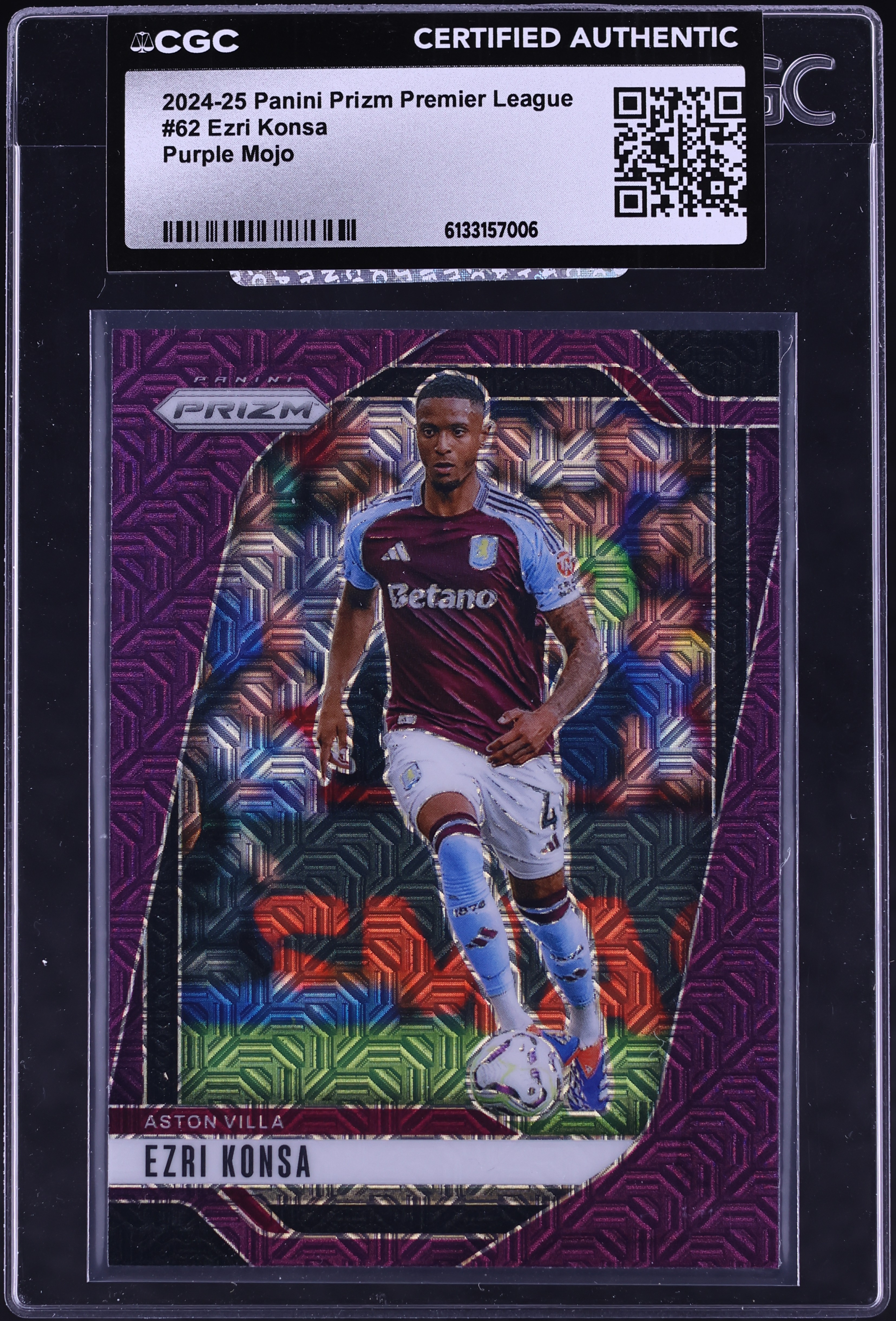 2024 Panini Prizm Premier League Soccer Purple Mojo Ezri Konsa #62
