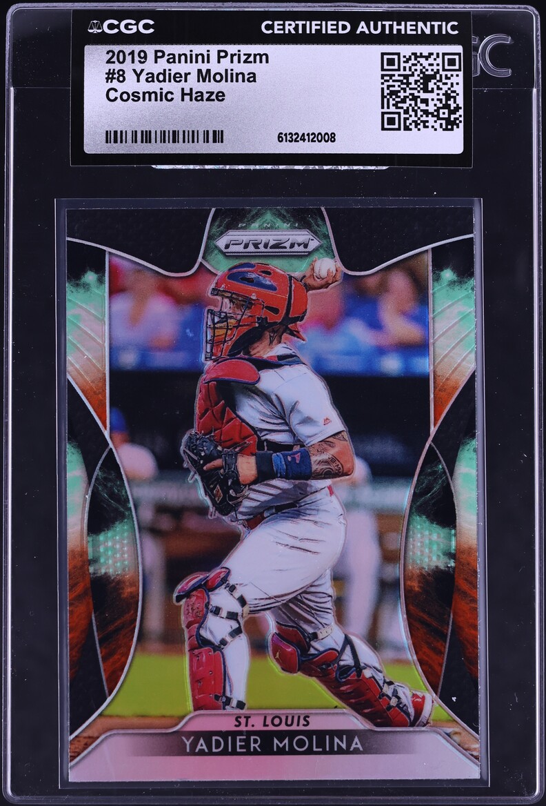 2019 Panini Prizm Cosmic Haze Yadier Molina #8 CGC AUTH