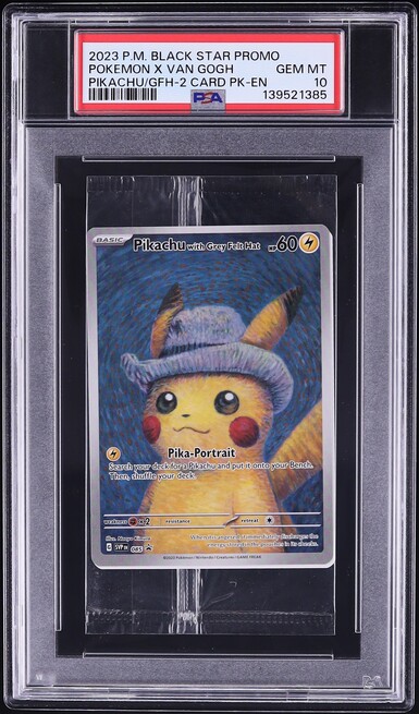 2023 Pokemon Scarlet & Violet Promo Van Gogh Full Art Pikachu With Grey Felt Hat #85 PSA 10 GEM