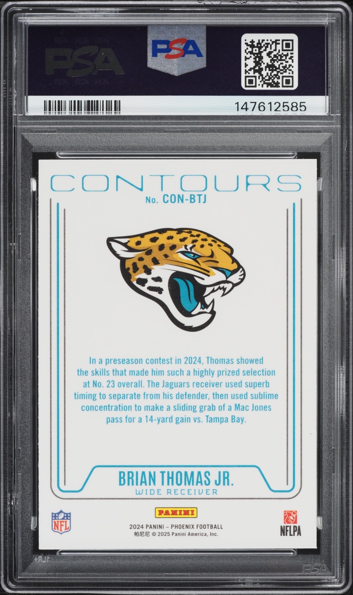 2024 Panini Phoenix Contours Brian Thomas Jr. ROOKIE #CON-BTJ PSA 8 NM-MT