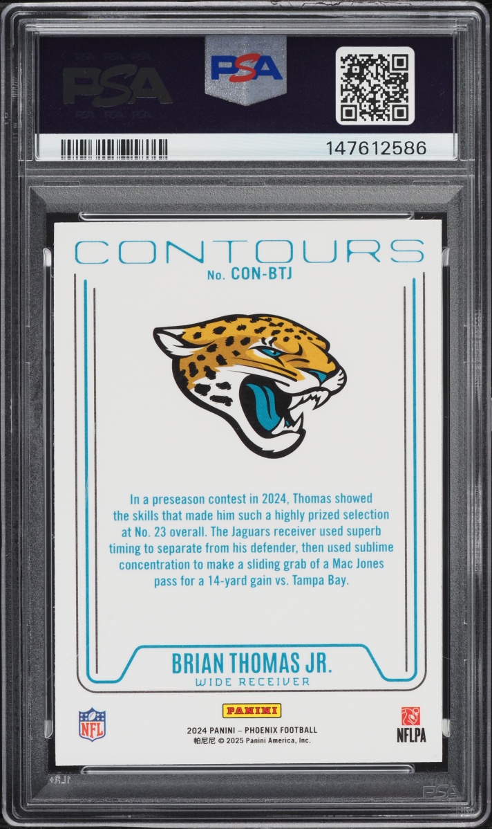 2024 Panini Phoenix Contours Brian Thomas Jr. ROOKIE #CON-BTJ PSA 8 NM-MT