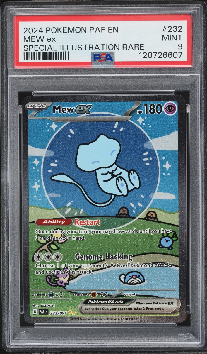 2024 Pokemon Scarlet & Violet Paldean Fates SIR Shiny Mew ex #232 PSA 9 MINT