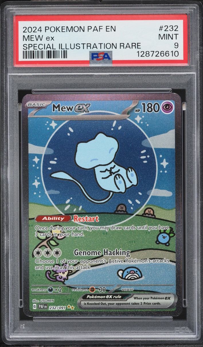 2024 Pokemon Scarlet & Violet Paldean Fates SIR Shiny Mew ex #232 PSA 9 MINT