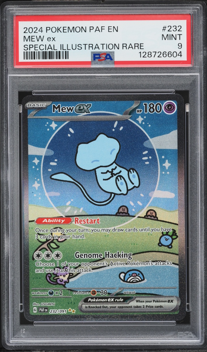 2024 Pokemon Scarlet & Violet Paldean Fates SIR Shiny Mew ex #232 PSA 9 MINT