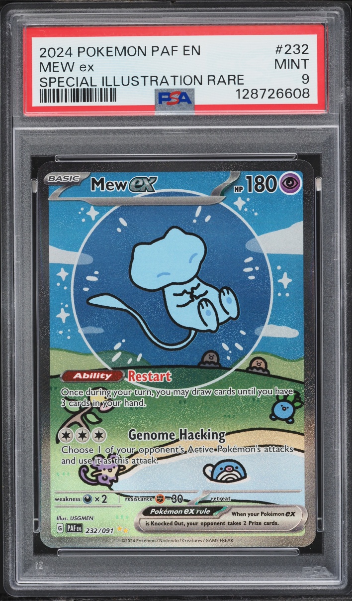 2024 Pokemon Scarlet & Violet Paldean Fates SIR Shiny Mew ex #232 PSA 9 MINT