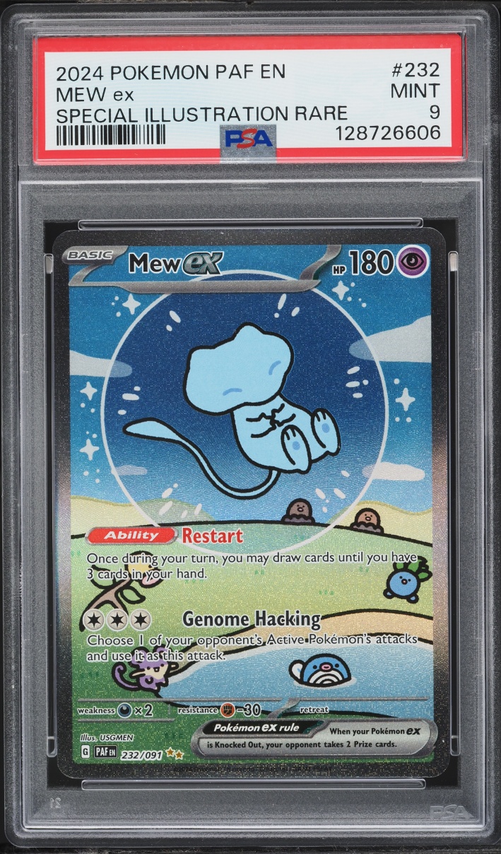 2024 Pokemon Scarlet & Violet Paldean Fates SIR Shiny Mew ex #232 PSA 9 MINT