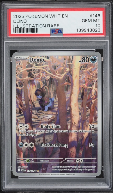 2025 Pokemon Scarlet & Violet White Flare IR Deino #146 PSA 10 GEM MINT