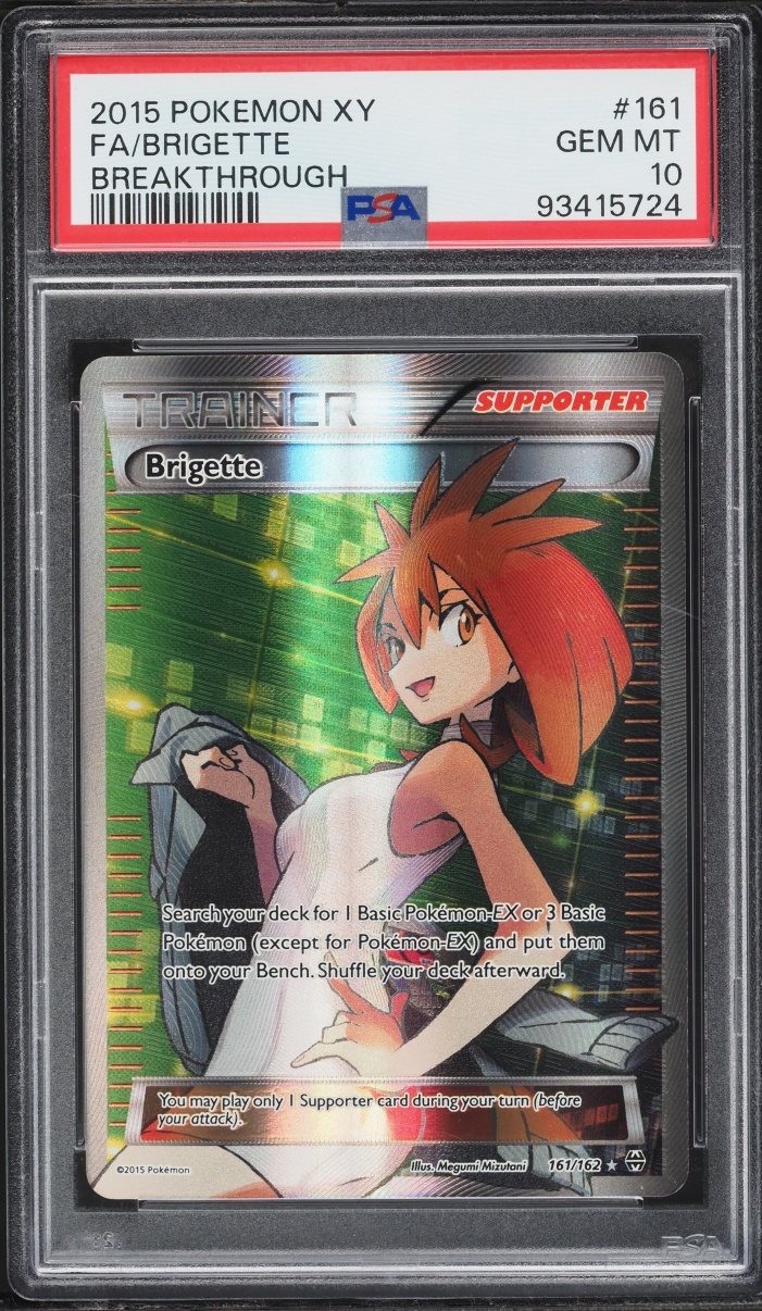 2015 Pokemon XY BREAKthrough Full Art Brigette #161 PSA 10 GEM MINT