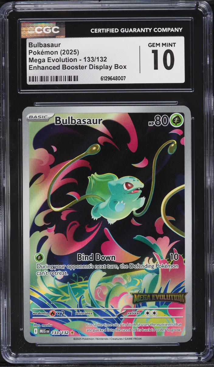 2025 Pokemon Mega Evolution Enhanced Booster Display Box Bulbasaur #133 CGC 10 GEM MINT graded card
