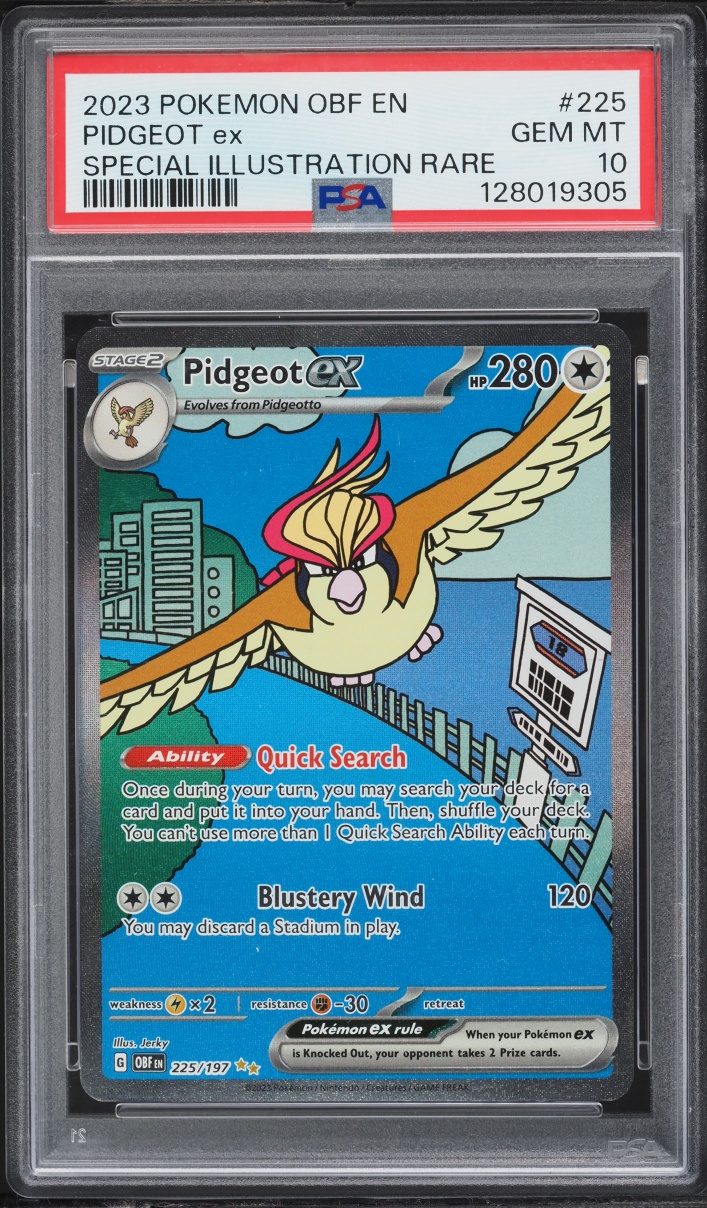 2023 Pokemon Scarlet & Violet Obsidian Flames SIR Pidgeot ex #225 PSA 10 GEM MINT
