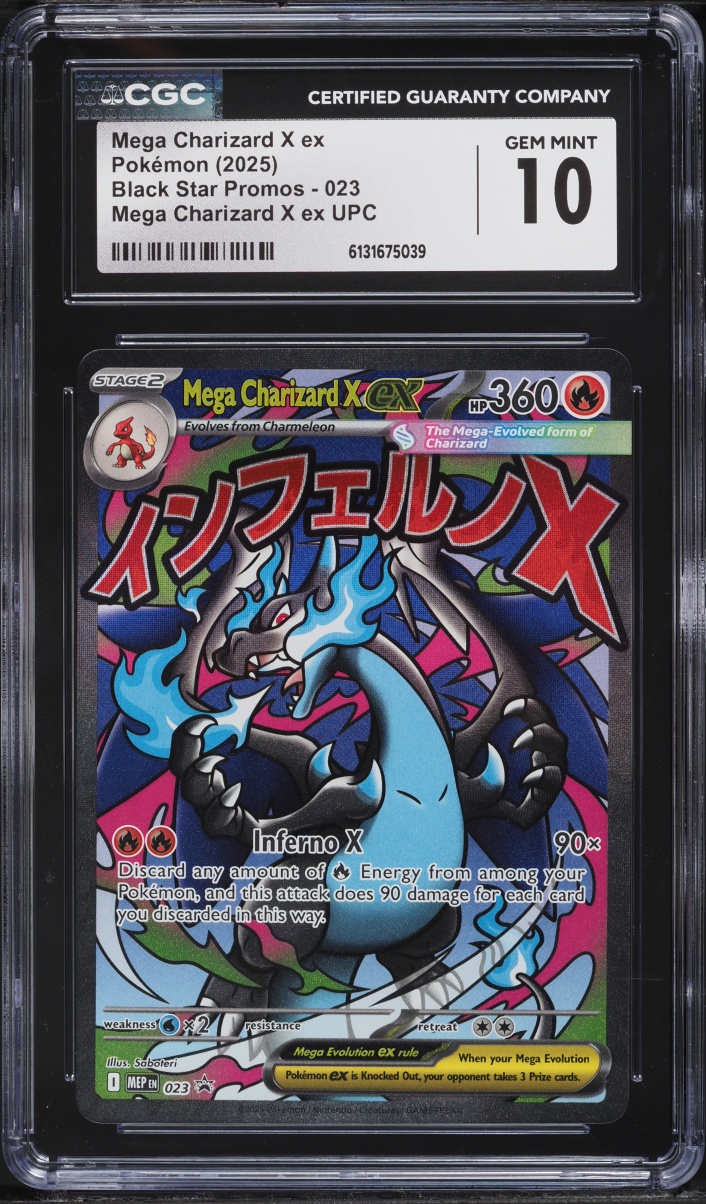 2025 Pokemon Mega Evolution Promo Ultra Premium Full Art Mega Charizard X ex #23 CGC 10 GEM