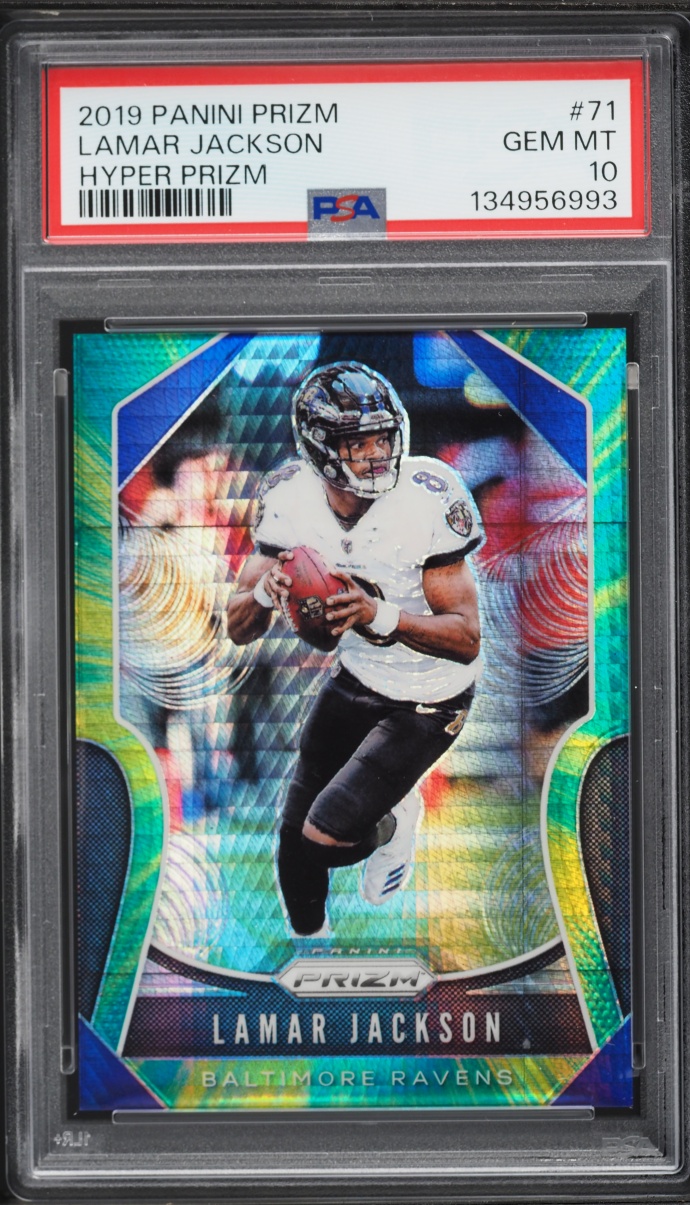 2019 Panini Prizm Hyper Lamar Jackson /175 #71 PSA 10 GEM MINT