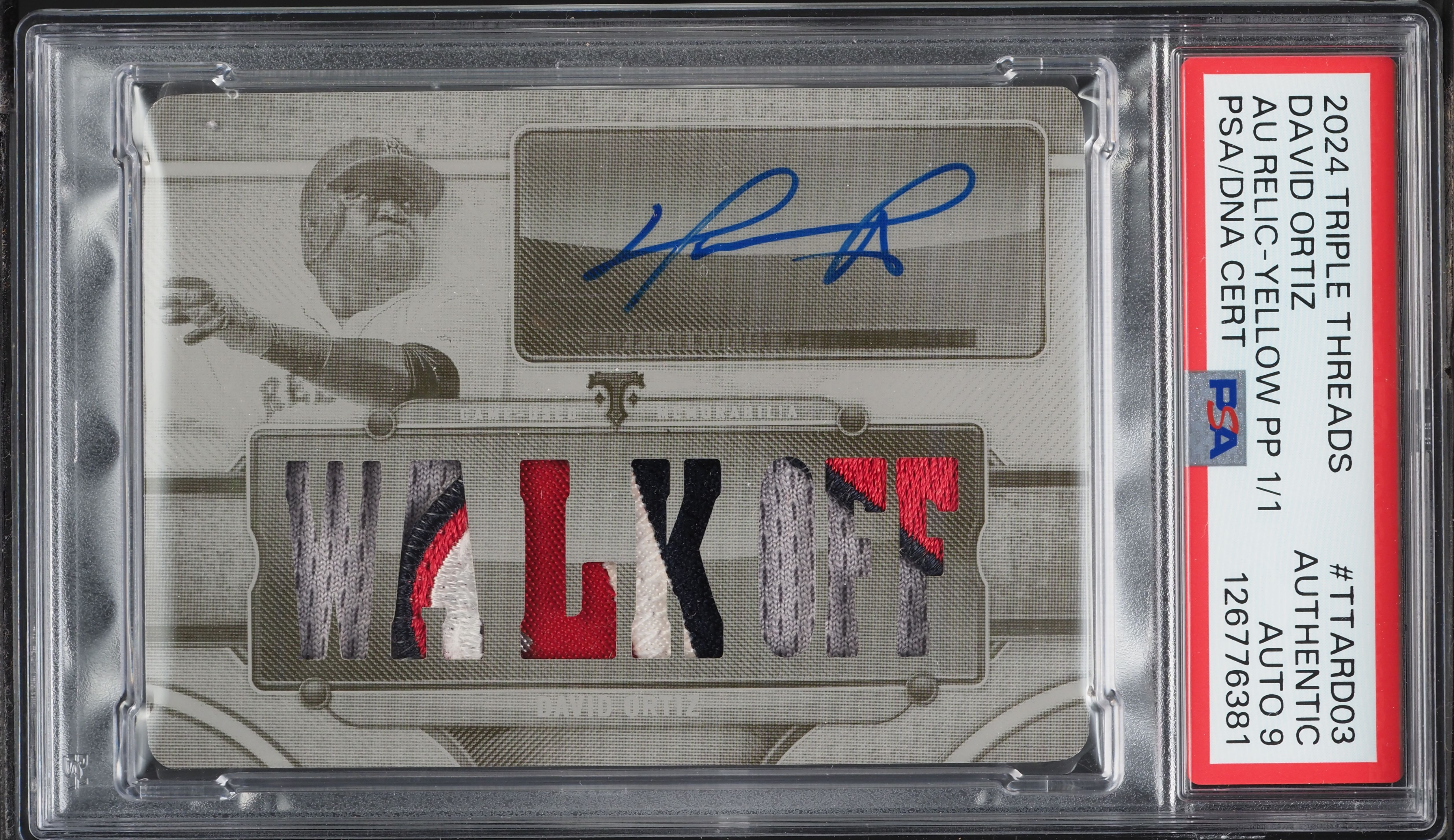 2024 Topps Triple Threads Relics Yellow David Ortiz PATCH AUTO DNA