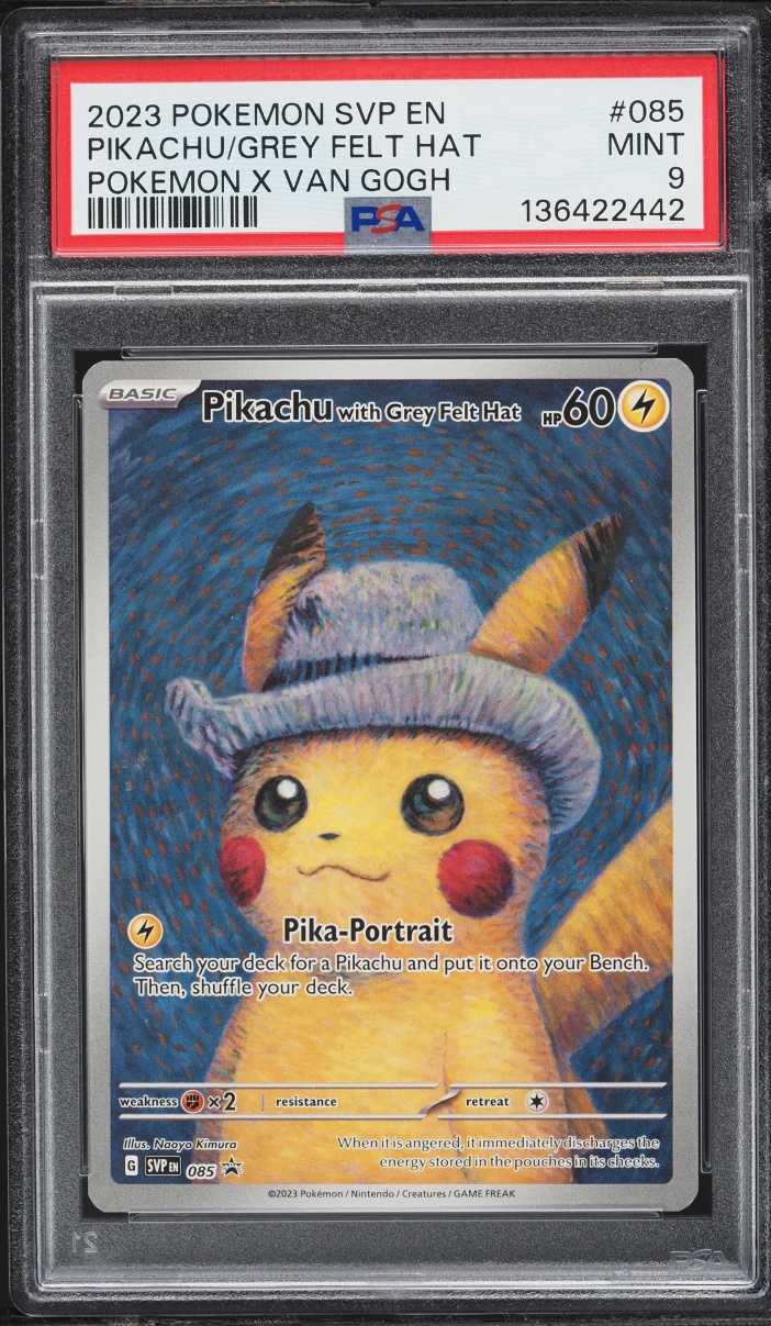 2023 Pokemon Scarlet & Violet Promo Van Gogh Full Art Pikachu With Grey Felt Hat #85 PSA 9 MINT
