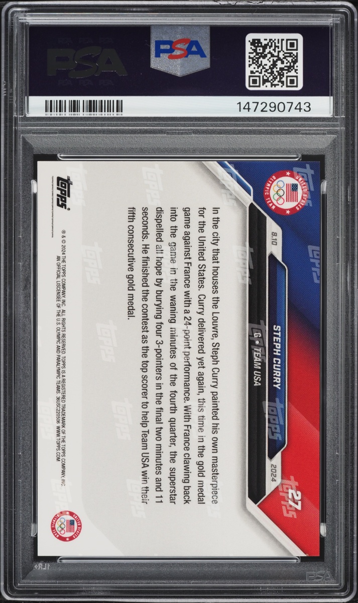 2024 Topps Now Olympics Stephen Curry #27 PSA 10 GEM MINT