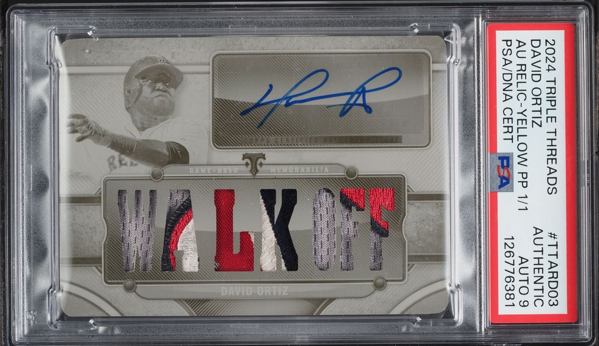 2024 Topps Triple Threads Relics Yellow David Ortiz PATCH AUTO DNA 9 1/1 #TTAR-D03 PSA AUTH