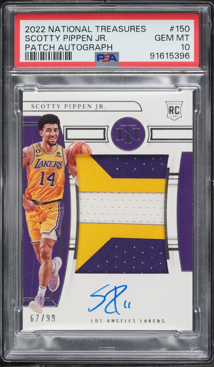 2022 National Treasures Scotty Pippen Jr. ROOKIE PATCH AUTO /99 #150 PSA 10 GEM MINT