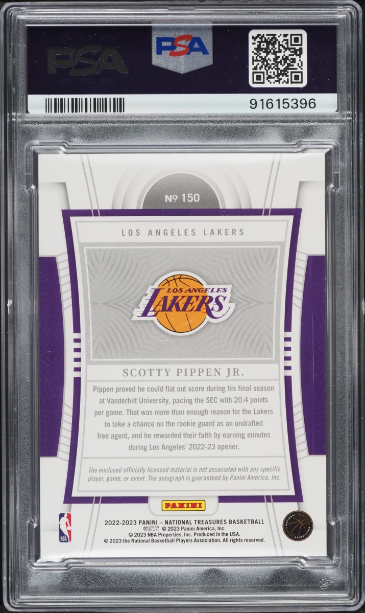 2022 National Treasures Scotty Pippen Jr. ROOKIE PATCH AUTO /99 #150 PSA 10 GEM MINT