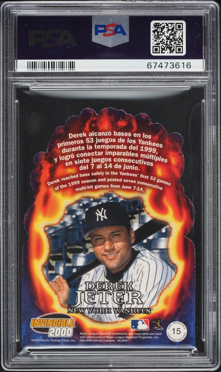 2000 Pacific Invincible Lighting The Fire Die-Cut Derek Jeter #15