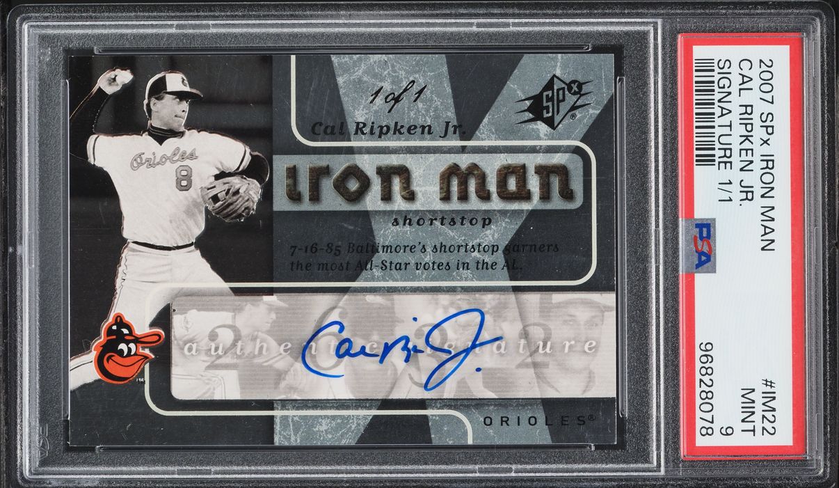 2007 SPx Iron Man Signature Cal Ripken Jr. AUTO 1/1 #IM22 PSA 9 MINT